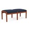 Lesro Lenox Wood 2 Seat Bench Wood Frame, Cherry, RF Blueberry Upholstery LW2001 - alternate 3